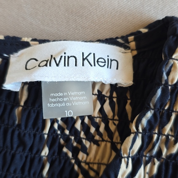 Calvin Klein Navy Floral Maxi Dress Size 10 Stretch Sleeveless Elegant NWT - Picture 6 of 10